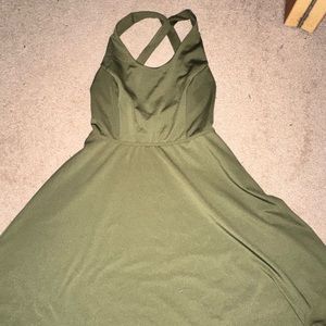 Green Open Back Athletic Dress